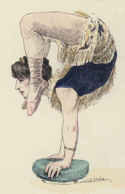 Ginnasta femminile che fa la verticale da Jules Arsene (after) Garnier