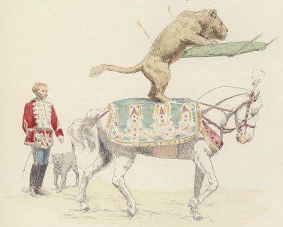 Leone in equilibrio su un cavallo da Jules Arsene (after) Garnier