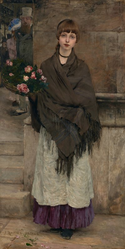 Venditrice di fiori a Londra da Jules Bastien Lepage