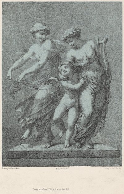 Apollo e le Muse da Jules Boilly after Pierre Paul Prud