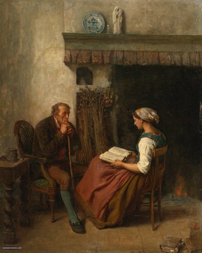 Jules Breton, 1865 - Lettura da Jules Breton