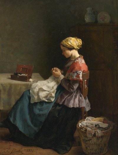 Jules Breton, 1868 - La piccola sarta da Jules Breton