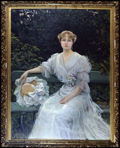 Ritratto di Marguerite Durand - dipinto di Jules Cayron da Jules Cayron