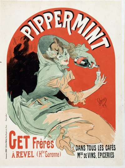Manifesto pubblicitario per il Pippermint Get Freres da Jules Cheret