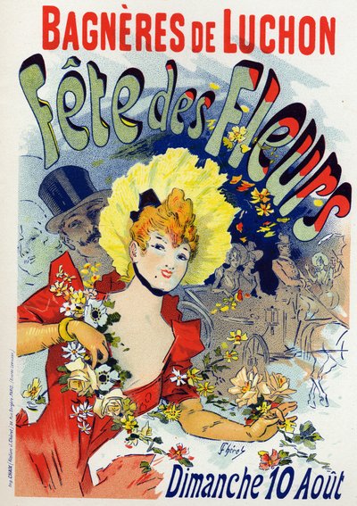 Arte. Intrattenimento. Festa dei fiori a Bagneres de Luchon. Poster di Jules Cheret, Francia, c.1895 (poster) da Jules Cheret