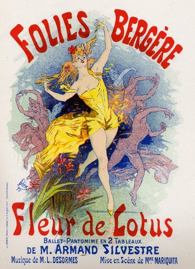Arte. Intrattenimento. Fiore di loto, balletto alle Folies Bergeres, Parigi. Poster di Jules Cheret, Francia da Jules Cheret