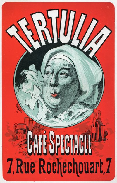 Arte. Intrattenimento. Tertulia, spettacolo al Café Spectacle, Parigi. Poster di Jules Cheret, c.1870 da Jules Cheret