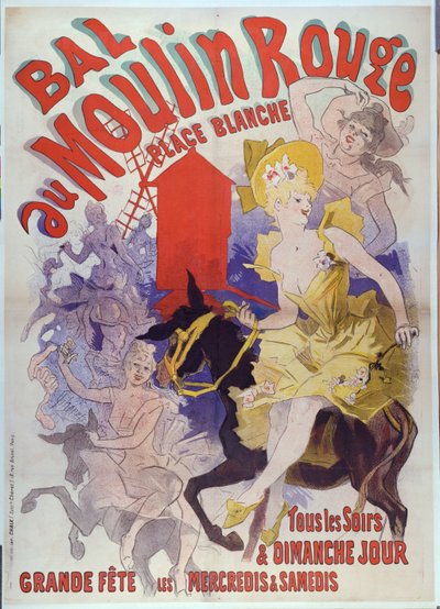 Ball al Moulin Rouge, Place Blanche, 1889 da Jules Cheret