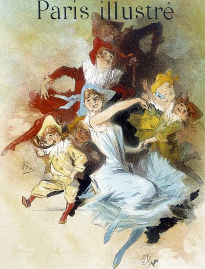 Maschera da ballo. Disegno di Cherret (fine XIX secolo) per il carnevale nel giornale “Paris illustré”. da Jules Cheret