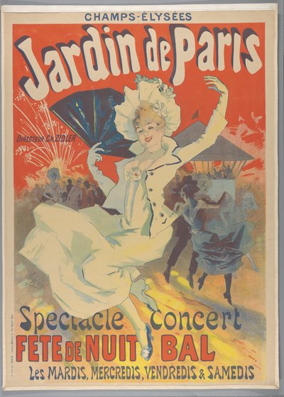 Champs-Elysées. Jardin de Paris, 1890 da Jules Cheret