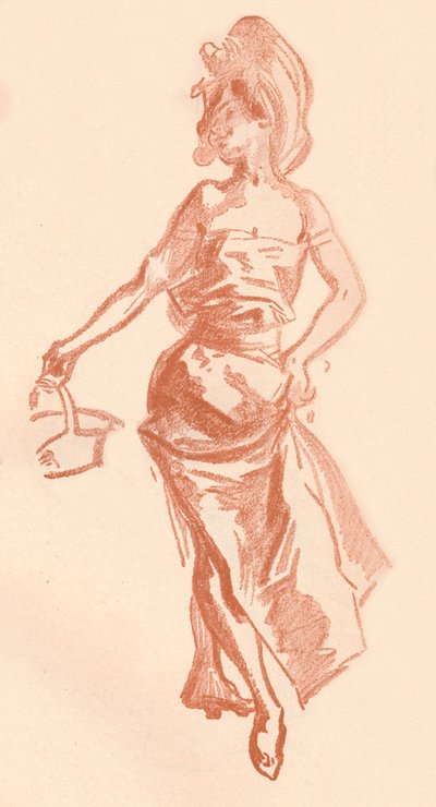 Disegno in sanguigna da Jules Cheret
