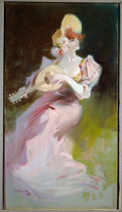 La donna con il mandolino da Jules Cheret