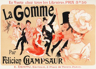 Stile di vita. Ballo a Parigi. Poster di Jules Cheret per la commedia: La Gomme, di Felicien Champsaur, c.1889. (poster) da Jules Cheret