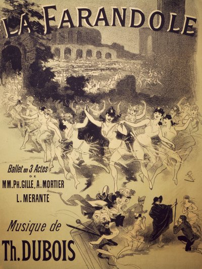 Poster per La Farandole, balletto di Gille, Mortier e Merante, musica di Dubois, Theatre National de l