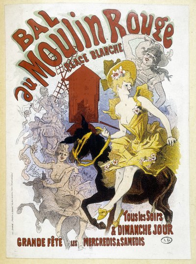 Poster per il ballo del Moulin Rouge, di Jules Chéret, fine XIX secolo da Jules Cheret