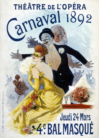 Poster di Cherret per il carnevale del 1892 al teatro dell