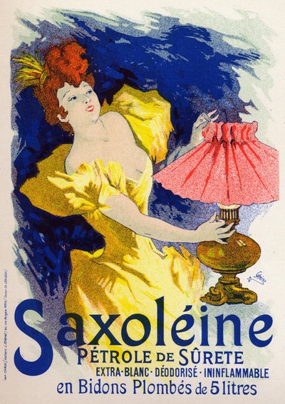 Scienza. Energia. Saxoleine, olio per lampade. Poster di Jules Cheret, Francia da Jules Cheret