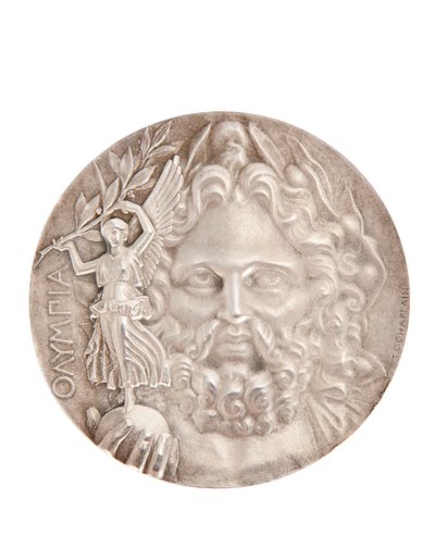 Medaglia olimpica di primo posto, Atene 1896 (argento) da Jules Clement Chaplain