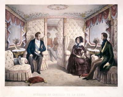 Re Luigi Filippo, Regina Vittoria e Principe Alberto nella carrozza reale, 1846 da Jules David