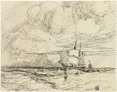Navi in Mare Durante la Tempesta da Jules Dupré