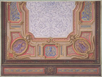 Progetto per il soffitto del Grand Salon, Hôtel Hope, 1867 da Jules Edmond Charles Lachaise and Eugène Pierre Gourdet