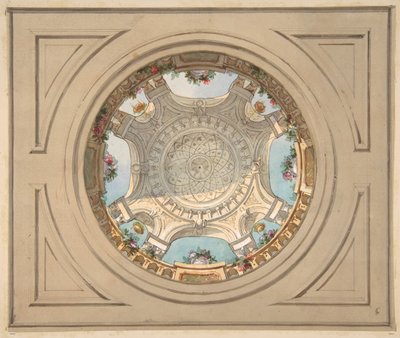 Design per un soffitto con balaustra trompe l