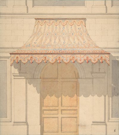 Progetto per una tenda sopra una porta, in stile moresco da Jules Edmond Charles Lachaise and Eugène Pierre Gourdet