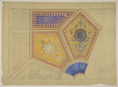Progetto per la decorazione dipinta di un soffitto a cassettoni, seconda metà del XIX secolo da Jules Edmond Charles Lachaise and Eugène Pierre Gourdet