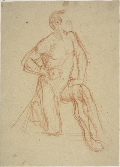 Figura maschile inginocchiata da Jules Elie Delaunay