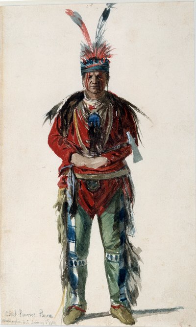 Impronta di un capo indiano della tribù Pawnee Ponca da Jules Emile Saintin