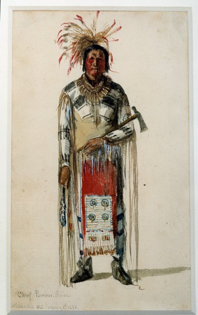 Impronta di un Capo Indiano della Tribù Pawnee Ponca da Jules Emile Saintin