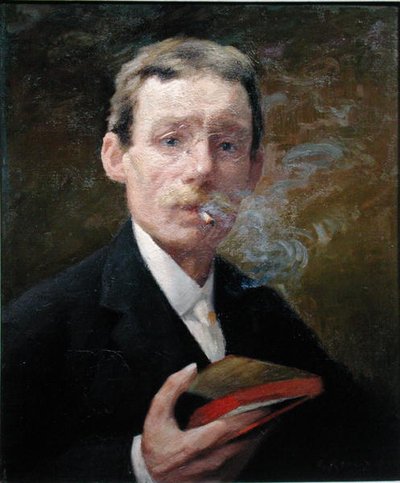 Autoritratto, Fumando (camera verde) 1919 da Jules Ernest Renoux
