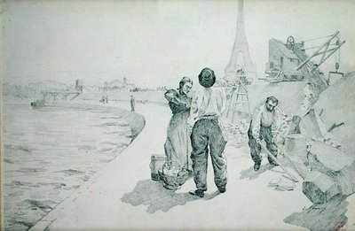 Veduta delle Rive della Senna, Parigi da Jules Ernest Renoux