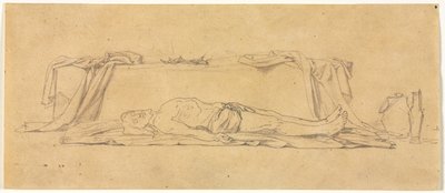 Schizzo del Cristo morto giacente presso il sepolcro da Jules Eugene Lenepveu