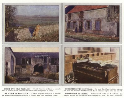 Breccia di un obice tedesco, bombardamento di Montceaux, una casa di Montceaux, l