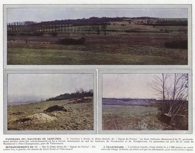 Panorama delle Alture di Saint-Prix, Trinceramenti di 77, A Villevenard da Jules Gervais Courtellemont
