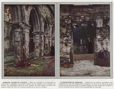 Sermaize, rovine della chiesa, il presbiterio di Sermaize da Jules Gervais Courtellemont