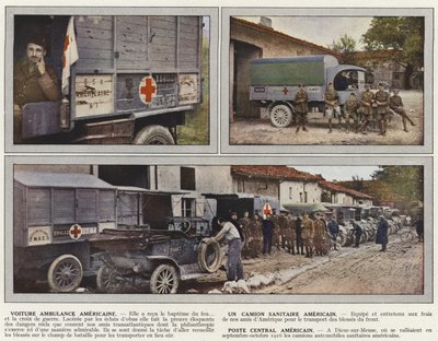 Voiture Ambulance Americaine, Un Camion Sanitaire Americain, Poste Central Americain da Jules Gervais Courtellemont