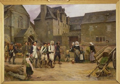 I rivoluzionari di Fouesnant radunati dalla Guardia Nazionale nel 1792, c.1886-87 da Jules Girardet