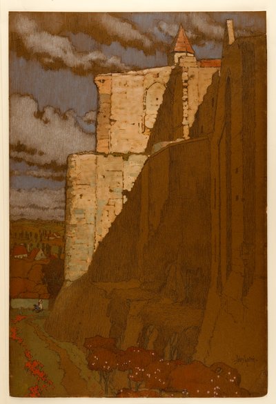 Castello di Loches: il muro di cinta e la cima della Tour Ronde da Jules Guerin