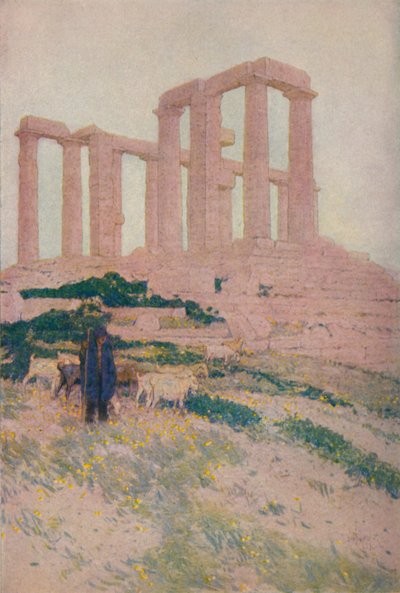 Il Tempio di Poseidone e Atena a Sunium, 1913 da Jules Guerin