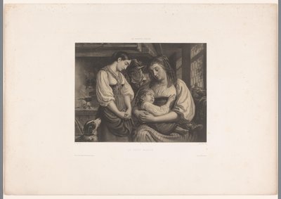 Madre con bambino ferito in grembo (Le petit blessé) da Jules Hébert