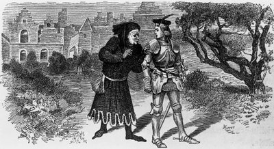 Illustrazione per Quentin Durward, romanzo storico di Walter Scott, incisione di Jules Huyot da Jules Huyot