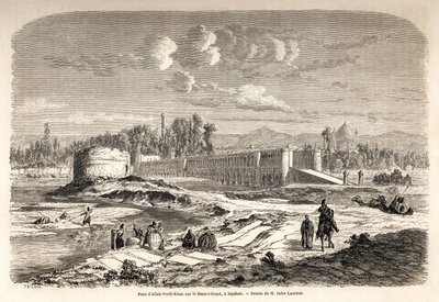 Il ponte Allah Verdi Kahn, eretto intorno al 1608, a Isfahan (Iran) da Jules Joseph Augustin Laurens