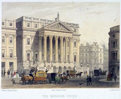 Esterno della Mansion House, Londra da Jules Louis Arnout