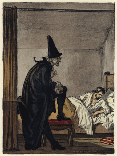 Illustrazione per le memorie di Casanova (litografia a colori) da Jules Marie Auguste Leroux