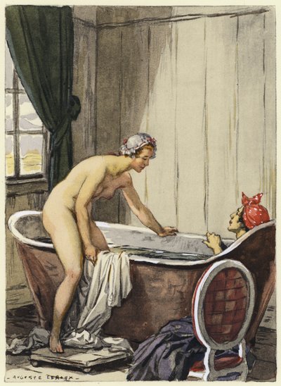 Illustrazione per le memorie di Casanova (litografia a colori) da Jules Marie Auguste Leroux