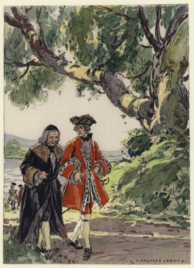 Illustrazione per le memorie di Casanova (litografia a colori) da Jules Marie Auguste Leroux