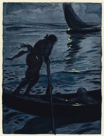 Illustrazione per le memorie di Casanova (litografia a colori) da Jules Marie Auguste Leroux