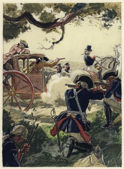 Illustrazione per le memorie di Casanova (litografia a colori) da Jules Marie Auguste Leroux